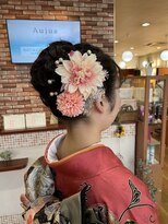 アメイジングヘアー 千歳店(AMAZING HAIR) 成人式/ヘアセット/和風カールアップ/着物/振袖/パール/花飾り