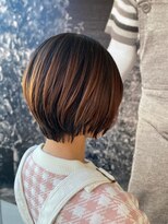 ヘアメイク グランドブロッサム 川越神明町店(HAIR&MAKE Grand Blossom)&nbsp;ショートボブカットベージュカラーレイヤーカット川越白髪ぼかし