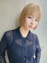 スーハ 恵比寿(SUUHA)&nbsp;秋色透明感ハイトーンライトベージュ×ミニボブタッセルボブ