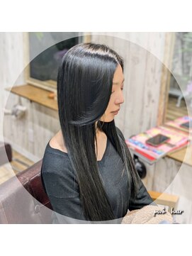 ピヴォヘアー(pivo hair) ダークブルーアッシュ　アディクシー　ロングレイヤー