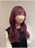 セミロングショートウルフボブネビージュメルティ―カラー着物