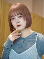 ガーデンヨコハマエスト(GARDEN YOKOHAMA est)&nbsp;イメチェン　ミニボブ　切りっぱなしボブ　ピンクベージュ