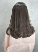ハイライトカラーくびれヘアアプリコットオレンジ