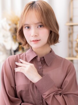 カバーヘア ブリス 大宮西口(COVER HAIR bliss) ミルクティーブラウン透け感ハッシュカットc7大宮20代30代40代