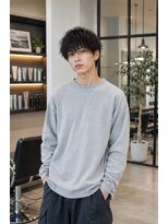 MEN's Baguz MEN'Sカット/ MEN'Sパーマ/ MEN'Sカラー 無造作スパイラルパーマ韓国風マッシュ束感メンズ