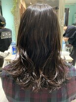 ミエルヘアーエスト 新宿店(mielhair est)&nbsp;コテ巻き風セミロングウルフ
