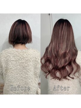 あるじゃんすー 池袋店 ローズレッド×ベージュ#シールエクステ#ナチュラルピンク#池袋