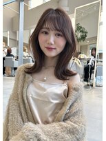 ミンクス渋谷スマートサロン(MINX shibuya smart salon)&nbsp;モテ外ハネミディアム 大人ガーリーなチョコレートカラー