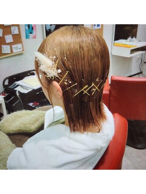 切りっぱなしボブヘアセット