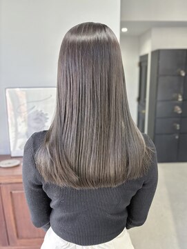 ヘアー アイス 御器所本店(HAIR ICI) ブリーチなしワンカラーグレージュ秋カラー冬カラー透明感カラー