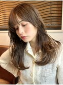 レイヤーカット/ベージュ/顔まわりカット/前髪カット#韓国風