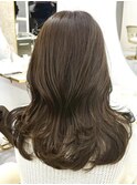 イメチェンピンクベージュ アンブレラカラー前髪