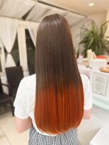 ミント(minto)&nbsp;夏オレンジツヤ感裾カラーダブルカラーケアブリーチ髪質改善