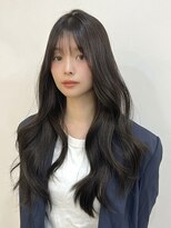 スイート ヘアデザイン(Suite HAIR DESIGN)&nbsp;ブリーチなしカラー暗髪ハッシュカットロングレイヤーくびれ小顔