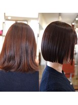 ヘアラウンジ アンリオ(hair lounge an rio) カットカラー縮毛矯正、/ボブ