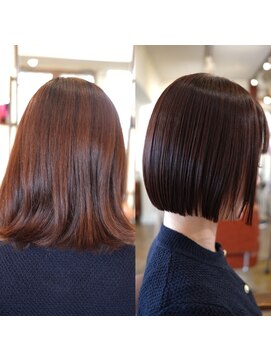 ヘアラウンジ アンリオ(hair lounge an rio) カットカラー縮毛矯正、/ボブ