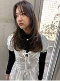 オリーブベージュ/レイヤーカット/ベージュ/ブリーチなし