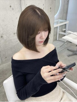 アイシー 表参道(ICY) 透明感オリーブベージュ/ボブ/顔周りカット