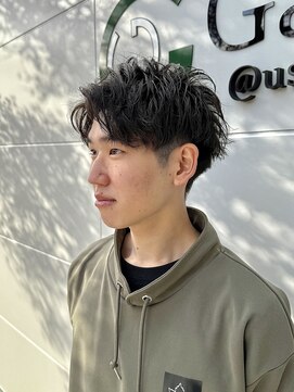 メンズ刈り上げショート/アップバング