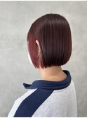 パツっとボブ×インナーカラー