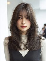 ダル 渋谷/表参道(DAL.)&nbsp;顔周りカットハッシュカットダークブラウンワンホンレイヤー韓国