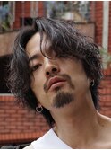 渋谷波巻きスパイラルパーマシャドウパーマメンズマッシュウルフ