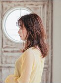 大人切りっぱなし鎖骨ミディ★無造作パーマ、ランダムパーマ