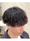 刈り上げセンターパート/波巻きツイストスパイラル/円町