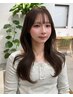 【あや指名限定】顔まわりカット＋ブリーチなし艶カラー＋２ステップTR