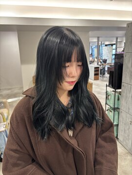 キャパ セントラル 天神 大名店(CAPA central) ナチュラルブラック 顔周りレイヤー 透明感カラー 髪質改善 艶髪