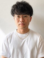 メンズサロンオー 宮崎(Men's salon O.) ツイストスパイラルパーマ 眉カット 刈り上げ マッシュ