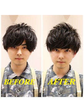 ネイビー(NAVY) 【リアルbefor→after】カットのみでOK ザクザク束感ショート