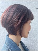 大人かっこいい前下がりショートボブ/白髪カバーハイライト