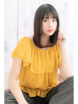 ミック 日暮里店(miq) シースルーバング黒髪グレイアッシュエアストレートa1