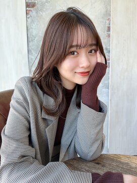 アフロート ルヴア(AFLOAT RUVUA) るなstyle 鎖骨下くびれヘア ミディアム 20代30代40代 顔周り