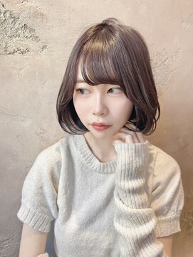 ロンド クラン 岡崎(Lond Clan) 小顔ヘア　ヌーディーカラー　韓国ボブ　切りっぱなしボブ