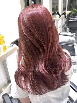 ヨロ 小岩(YOLO) ブリーチなしWカラー透明感カラーカシスピンクレイヤーカット