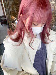 ピンク/ペールピンク/ブリーチ/ダブルカラー/髪質改善