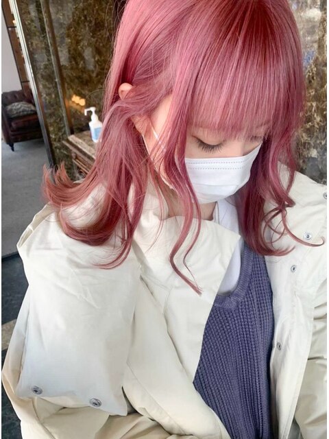 ピンク/ペールピンク/ブリーチ/ダブルカラー/髪質改善