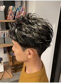 刈り上げセンターパートフェザーパーマサーフカールs