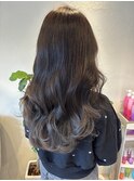 ワンブリーチ 裾カラーグレージュ ロング巻き【20代/30代/40代】