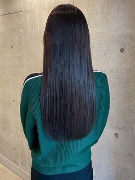 ロッカヘアエジェ(ROCCA hair eje.) 暗めカラー透き通るブルーブラックストレート