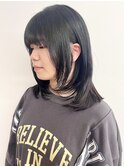 【morio松戸 アイダ】黒髪ミディアムレイヤーワンカールレイヤー