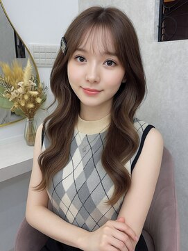 黒髪カタログ/オリーブグレー/小顔ヘア/ココアベージュ