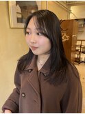 レイヤースタイル/ ロングレイヤー/オリーブ/顔周りレイヤー
