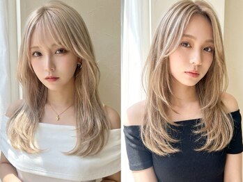ファブ 千葉店(FaB)の写真/長さを活かしたレイヤーカットが自慢！ミディアム/ロングヘアで新しい自分に出会おう![千葉/ブリーチ/韓国]