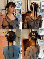 アールヘアー(R hair)&nbsp;カチモリヘア　リボン　ツイン　銀箔