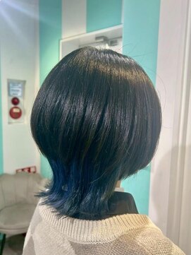 マティーナ ヘアー 池袋(Matina hair) 【ショートウルフ　インナーブルー】池袋美容室