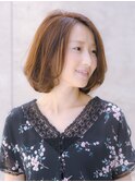 大人上品ワンカール艶ボブ×小顔ひし形シルエット