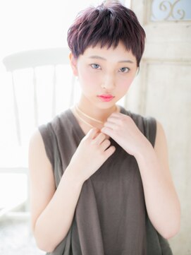 ブルー(BLUE) *CUORE水戸*チェリーブラウン切りっぱなしレトロクールショートb